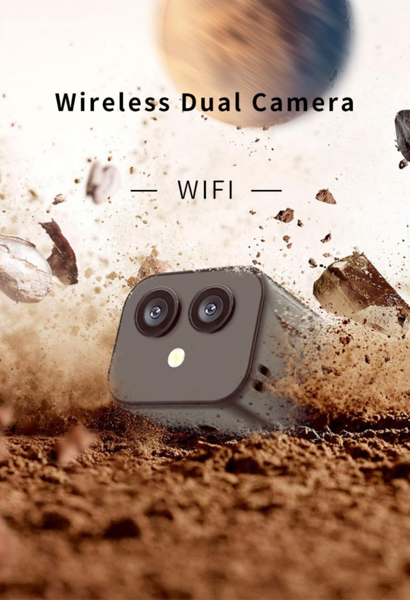 Trådløst mini WiFi IP-kamera Sikkerhetsovervåking Mikro Dual Cam HD 4K Nattsyn Smart Home Sports Monitor Innebygd_voghion.com