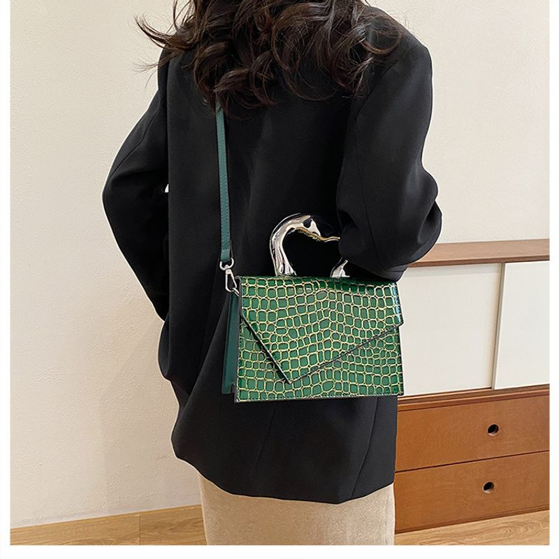 New Love Handheld-Tasche für Damen, Retro-Steinmuster, kleine quadratische Tasche, trendige und vielseitige Textur,_voghion.com