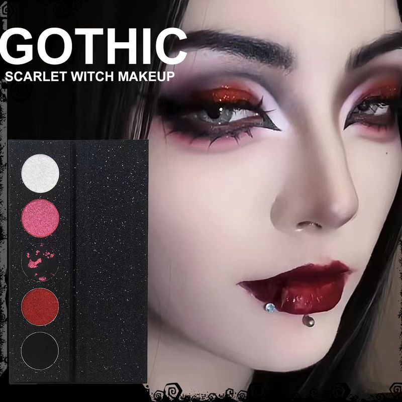 Exclusive 5 color eyeshadow palette, popular color series, dark gothic, long lasting, non smearing pearlescent matte sequin eyeshadow_voghion.com