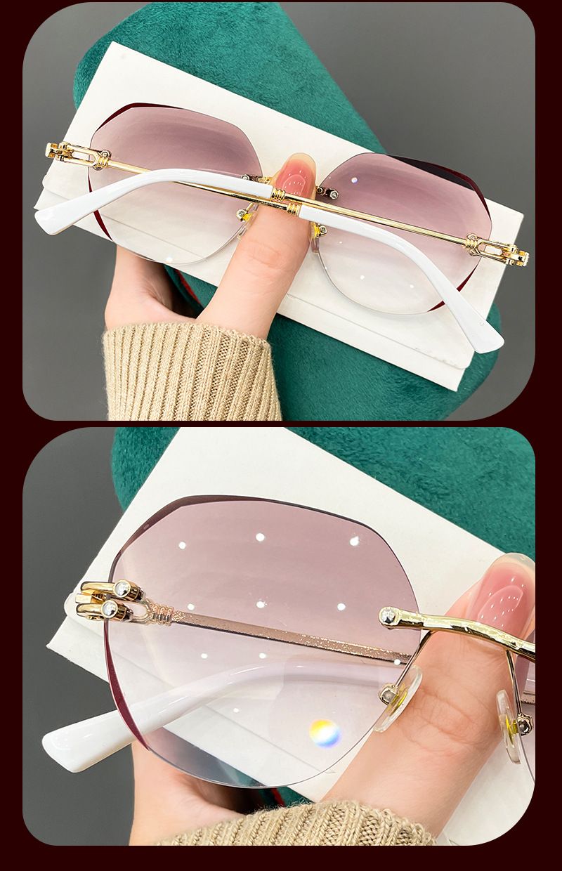 Sonnenschutz Anti-Blaulicht Mode Randlos Polygonal Hochauflösend PC Slope Presbyope_voghion.com