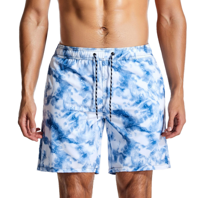 Summer Men's Double layered 2-in-1 Beach Large Running Mesh Sports Quarter Pants Quick drying and Waterproof_voghion.com
