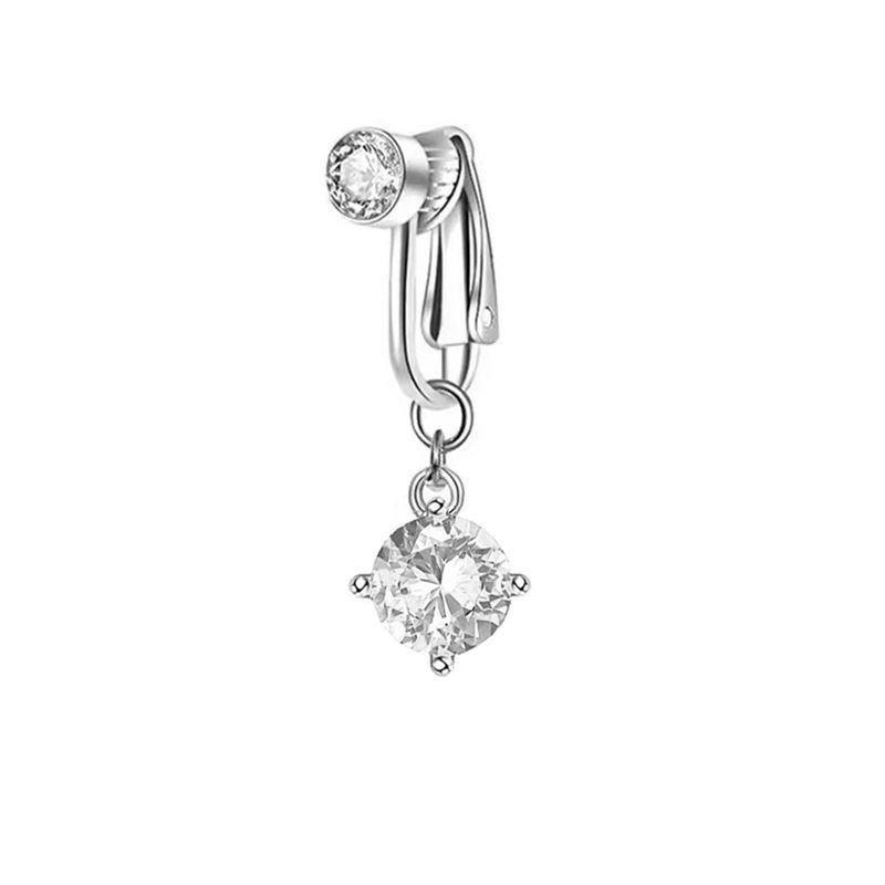 Piercing ombelico a clip con farfalla, in rame e zircone rosa, finto piercing all'ombelico, gioiello per il corpo, stile alla moda alla moda_voghion.com