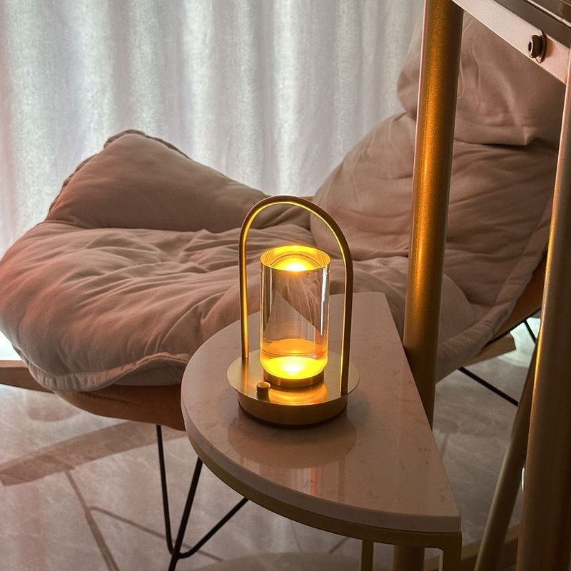 Portable Metal Table Lamp Rechargeable Cordless Touch Table Lamp 3 Color Dimming Battery Powered LED Desk Lamp For Bedroom_voghion.com