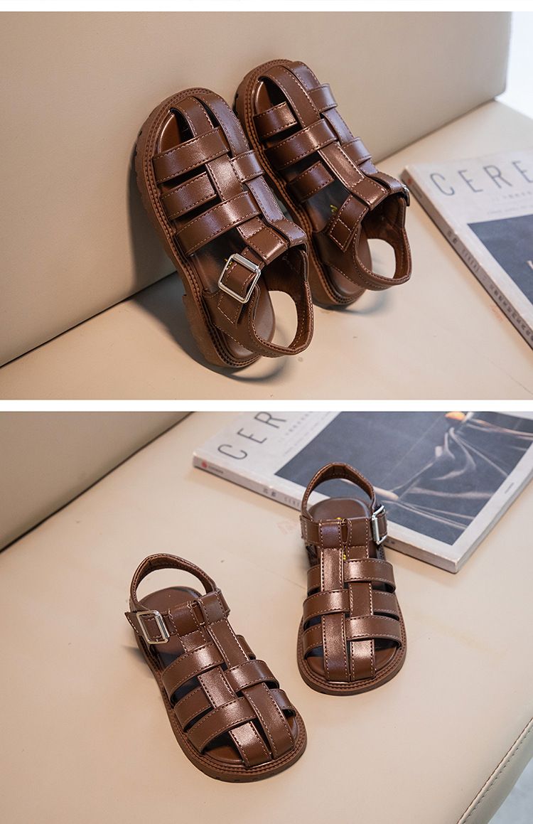 Baotou-Sandalen für Mädchen 2024, Sommer neue Jungen, weiche Sohle, rutschfeste Schuhe, Kinder, Baby, hohle Strand-Hausschuhe_voghion.com