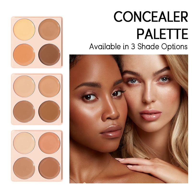 USHAS Concealer Black Eye Circle Lasting Nicht klebender Puder-Concealer 4-Farben-Grundierungs-Make-up_voghion.com