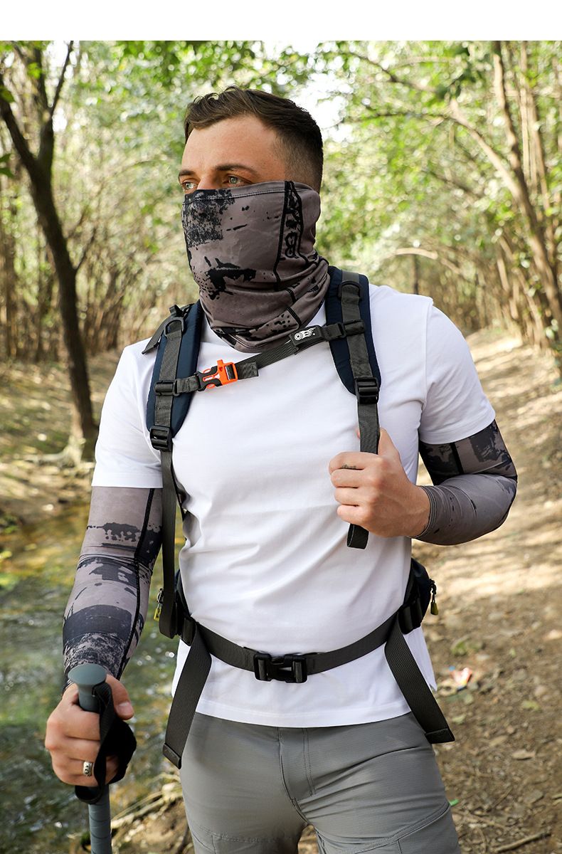 Mountain & Fishing Hat With Face Cover - UPF 50+ Sun Protection For Men, Adjustable Neck Gaiter & Cooling Arm Sleeves Set_voghion.com