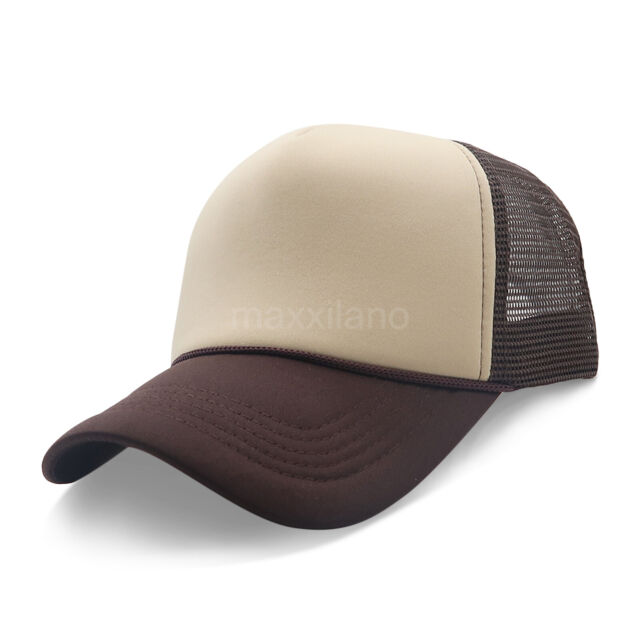 Trucker hat mesh foam hat flat brim hat Baseball cap adjustable men's women's hat_voghion.com