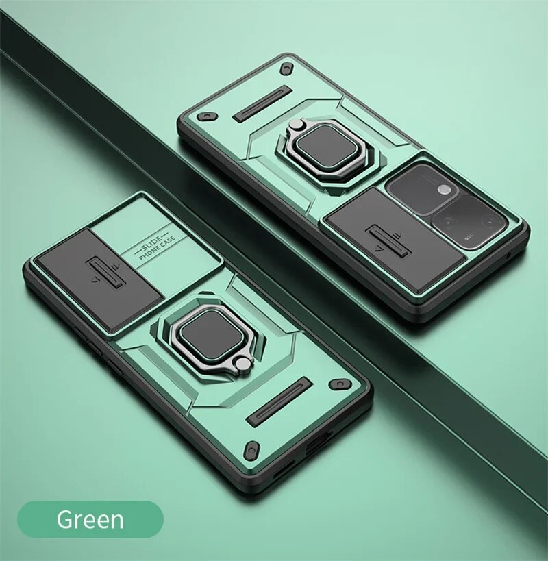 Slide Lens Camera Armor Case für Vivo V30 Pro 5G Schutzhülle mit Ring-Autohalter Shell Coque Fundas Capa_voghion.com