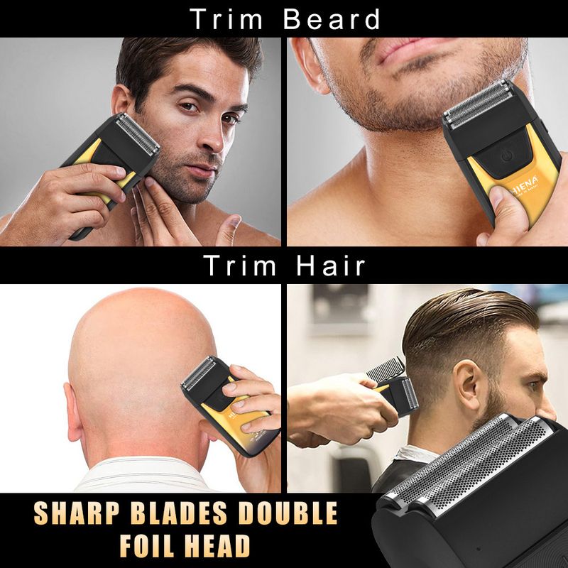 HINENA professionel elektrisk frem- og tilbagegående barbermaskine med tre blade mesh multifunktionel LED LCD-skærm_voghion.com
