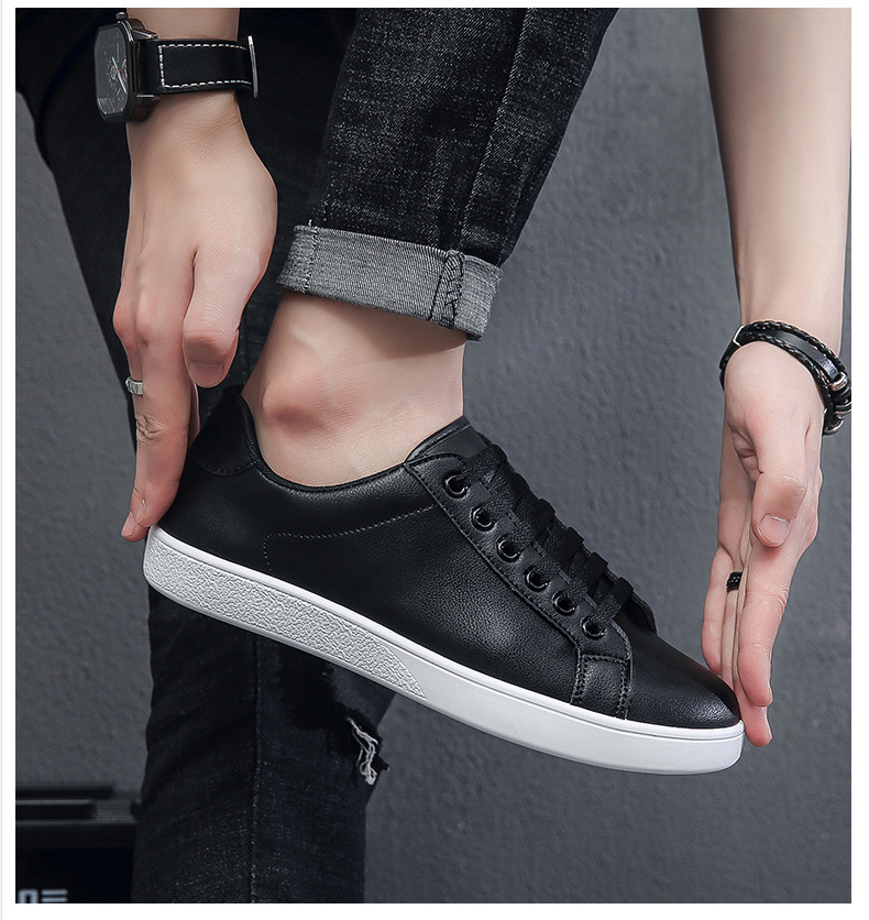 Herren Four Seasons Freizeitschuhe Weiße Schuhe Leder Einfache Mode Freizeitschuhe Außenhandel Grenzüberschreitende Herrenschuhe Atmungsaktive Schuhe_voghion.com