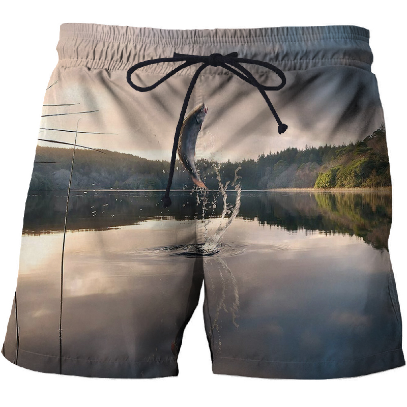3D Fish Printed Beach Shorts Men's 2023 Summer Harajuku Hip Hop Swimming Men's Shorts Unisex Loose Sports_voghion.com