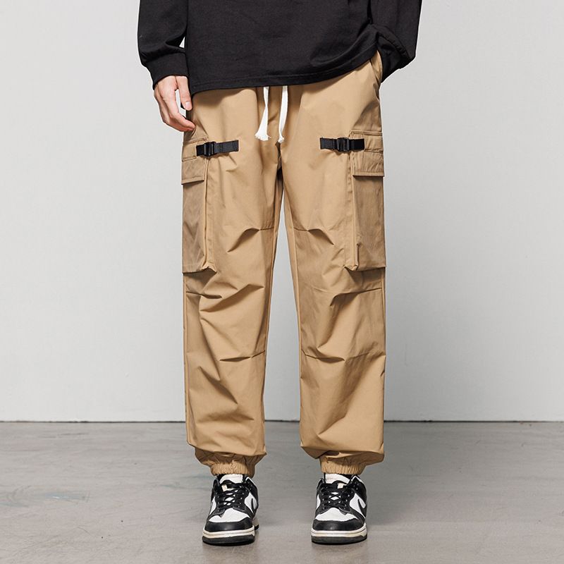 Herren Herbst Neue Multi Pocket Loose Casual Einfache Atmungsaktive Winddichte Wasserdichte Trendy Marke Arbeitskleidung Beinhose Männer_voghion.com