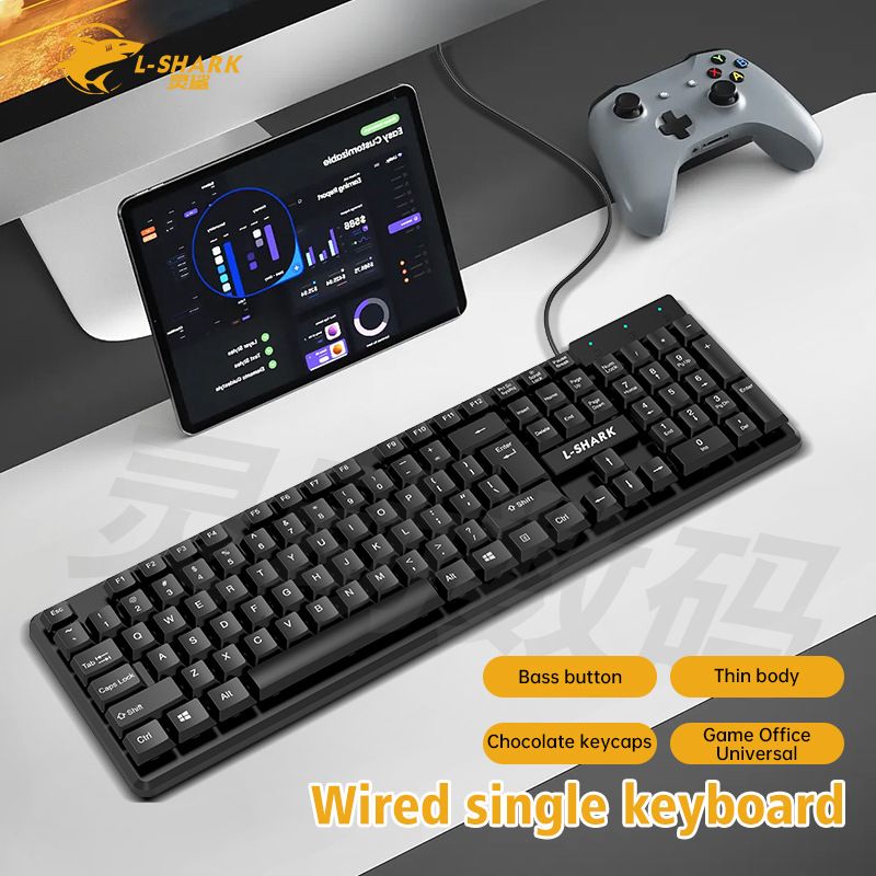 Hot Selling 104 Keys ABS Wired Keyboard Mouse Two Piece Set Silent Office Typing Game Laptop_voghion.com