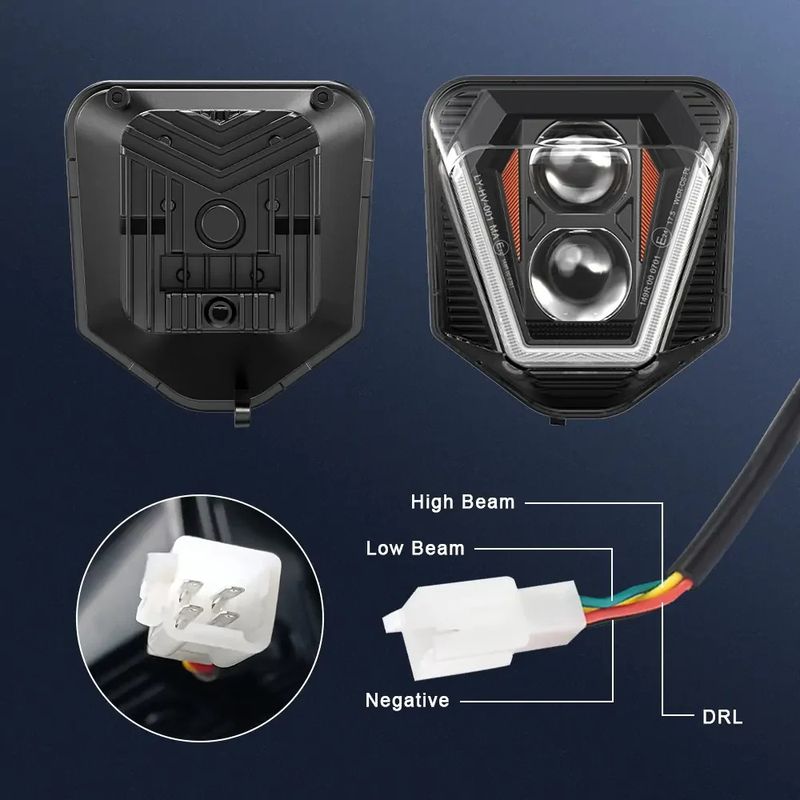 Conjunto de faróis de LED para motocicleta HUSQVARNA 2017-2021 300TE 150i 250i 300i com farol alto e baixo e modo de luz DRL âmbar_voghion.com