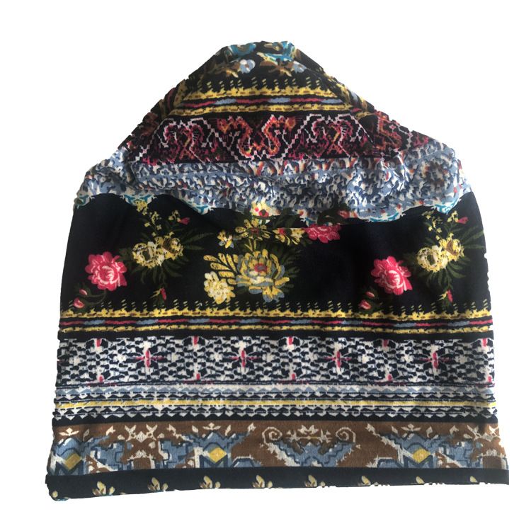 Baotou – écharpe à motif numérique, série de Style ethnique, impression de noix de cajou, trois usages, Hip Hop, chapeau empilable pour femmes enceintes_voghion.com