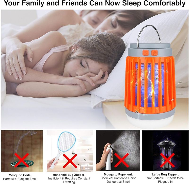 Solar Bug Zapper Pro | Outdoor Waterproof | Indoor Buzz Blast | Light Flasher_voghion.com