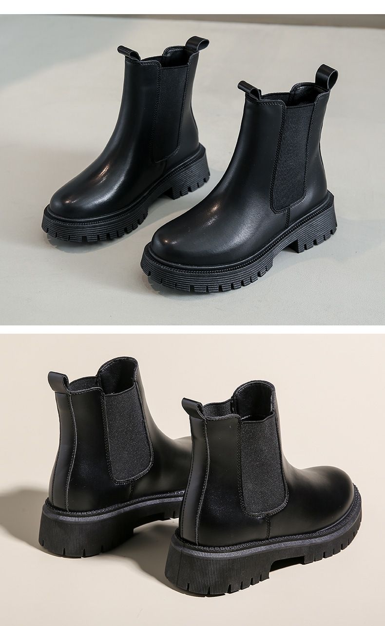 Thick Soled Martin For Women's Autumn 2024 New Hiking Boots Elevated Casual Boots Trend_voghion.com