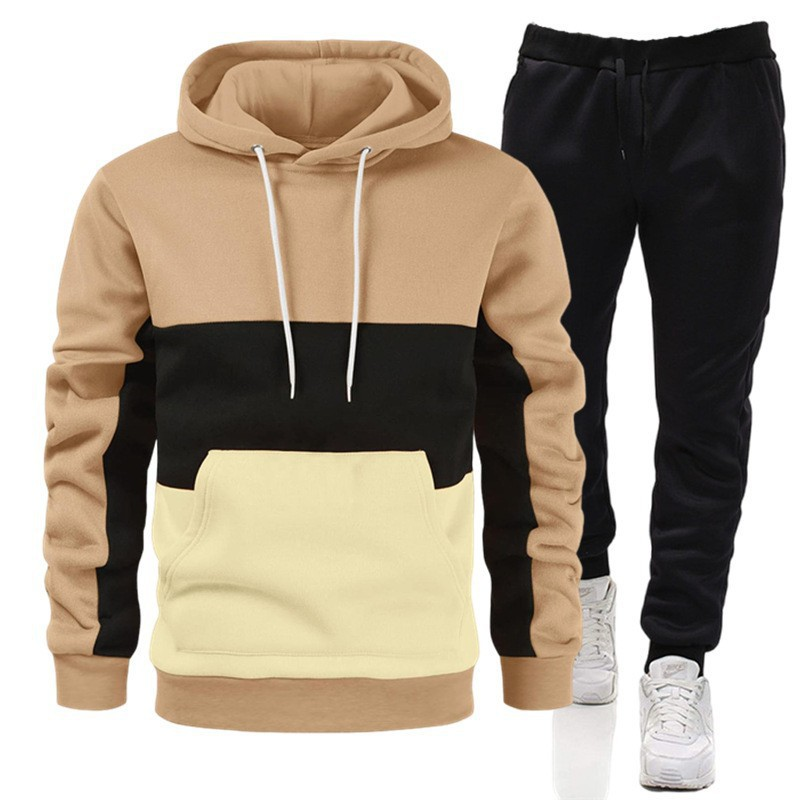 Conjunto de moletom com capuz masculino, 3 cores, esportivo, outono e inverno, liso_voghion.com