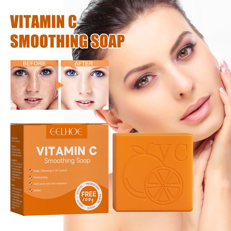EELHOE Vitamin C Whitening Soap For Blemish Reduction Deep Clean Moisturizing And BrighTening Skin Beauty Soap_voghion.com