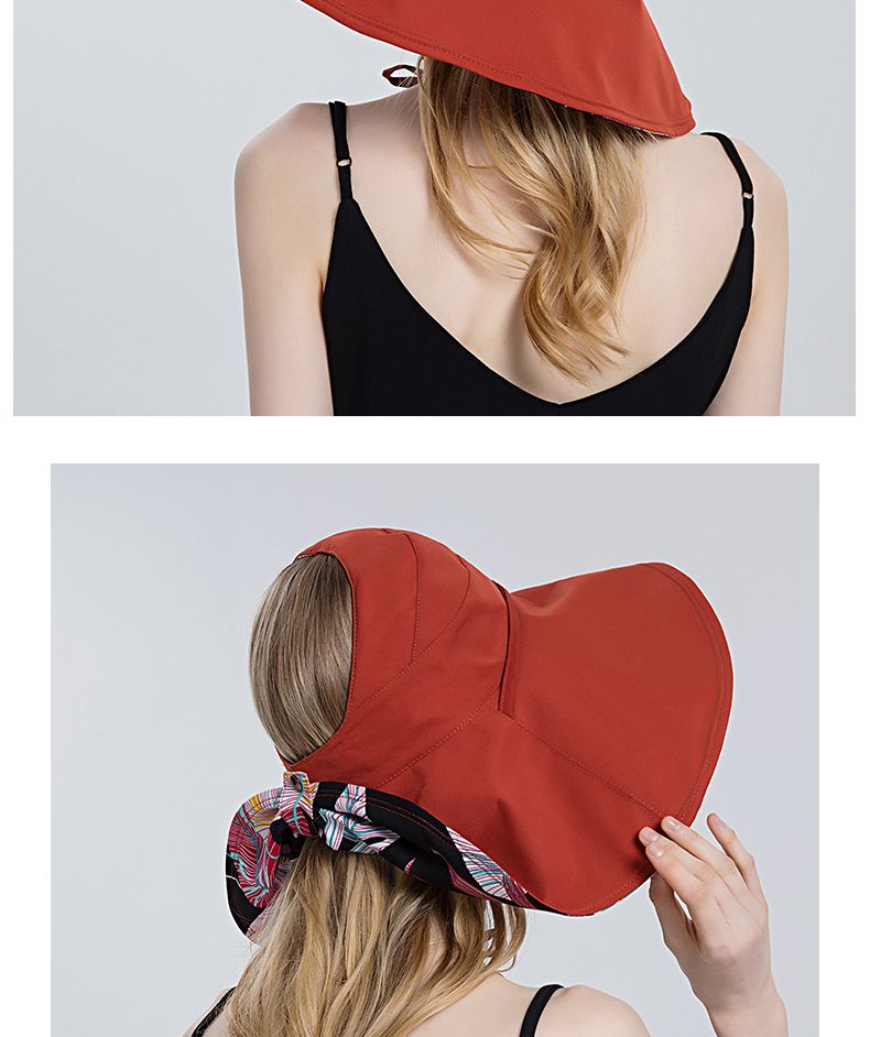 Visiera da donna calda su due lati Pescatore in cotone Bacino pieghevole Secchio a tesa larga Cappello estivo per sole Cappello a cilindro vuoto_voghion.com