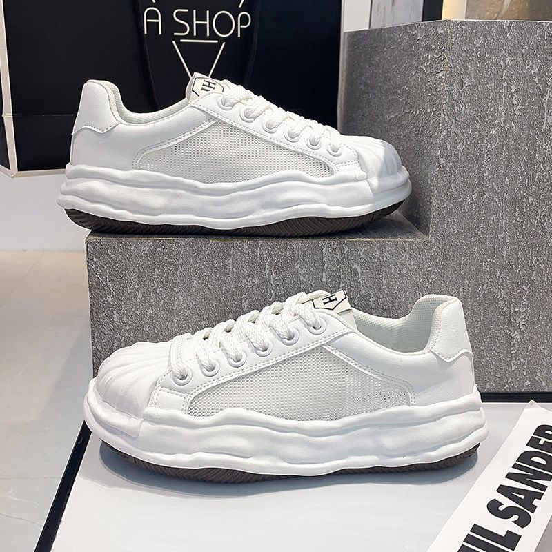 Scarpe sportive casual bianche traspiranti versatili estive per bambini con punta a conchiglia_voghion.com