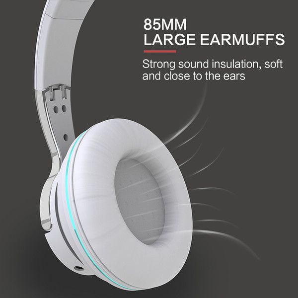 Drahtlose Bluetooth 5.1 Kopfhörer Over Ear LED Headset Stereo Noise Cancelling_voghion.com