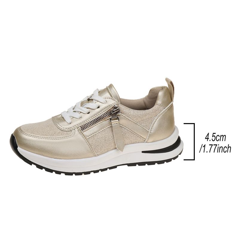 Damen Sport Freizeitschuhe Neue Mode Keilabsatz Dicker Boden Casual Sport Damen Einzelschuhe 43 Große Größe_voghion.com
