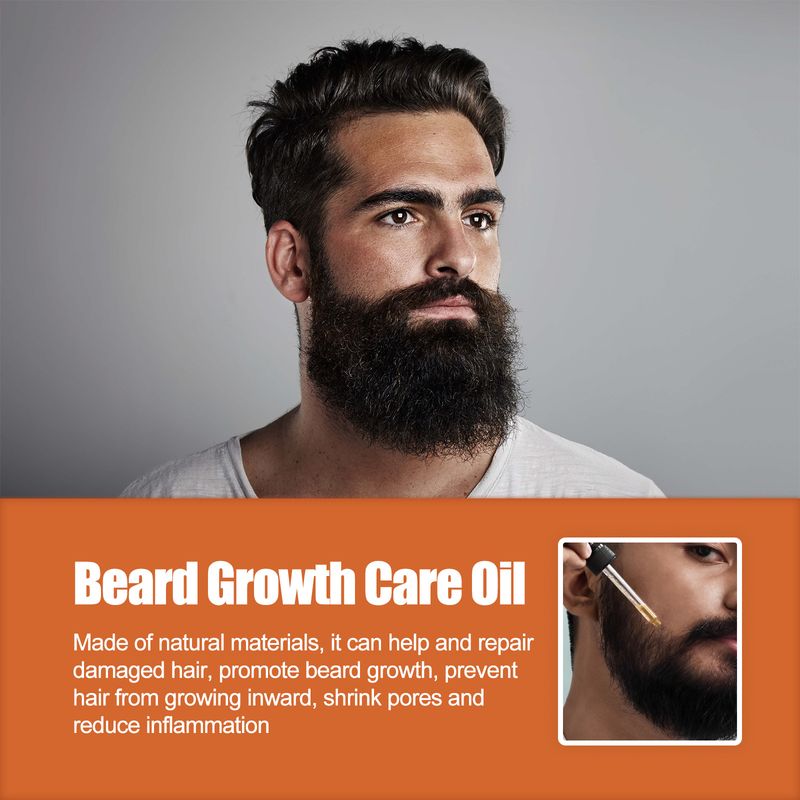 Powerful Beard Growth Oil for Faster and Thicker Hair Growth, Nourishing and Moisturizing Formula for Men_voghion.com