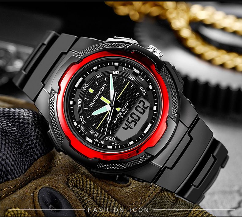 Multifunctional LED Digital Analog Sports Watch With Alarm, Stopwatch, Waterproof 50M, Glow In The Dark For Men And Women_voghion.com