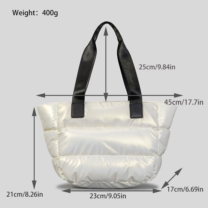 Weich gefüllte Baumwoll-Daunentasche für Damen, großes Fassungsvermögen, leichte Schultertasche aus Weltraumbaumwolle, einfache Handtasche, grenzüberschreitend_voghion.com
