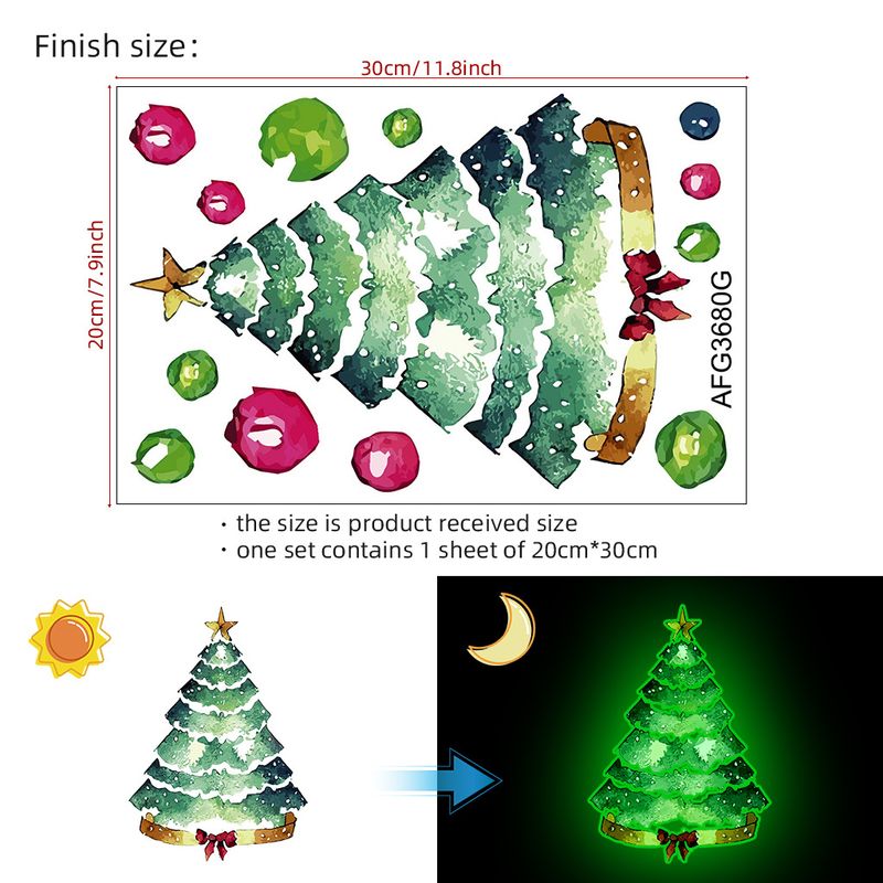 Night light switch AFG3678 Christmas tree socks glowing green bedroom living room wall sticker_voghion.com