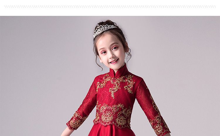 Kinderkleidung Kinderkleid Prinzessinnenkleid Mädchen flauschiges Garn Blumenmädchen Klavierauftritt Kostüm kleines Gastgeberabendkleid stilvoller Winter_voghion.com