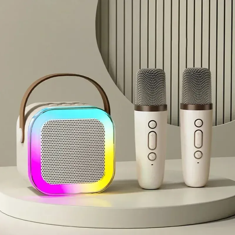 K12 Karaoke-Maschine Tragbares Bluetooth 5.3 PA-Lautsprechersystem mit 1-2 drahtlosen Mikrofonen für den Heim- und Familiengesang Kindergeschenke_voghion.com
