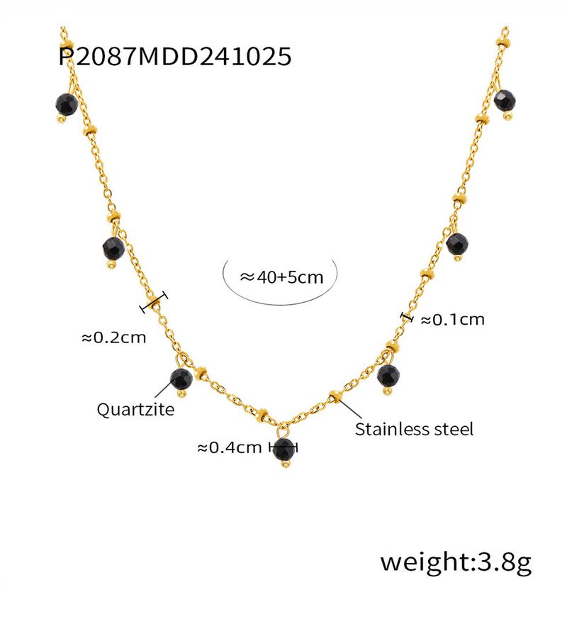 Collana in pietra naturale fatta a mano con piccole perle, catena per clavicola, collana ultra sottile, catena a doppio strato impilata, da donna_voghion.com