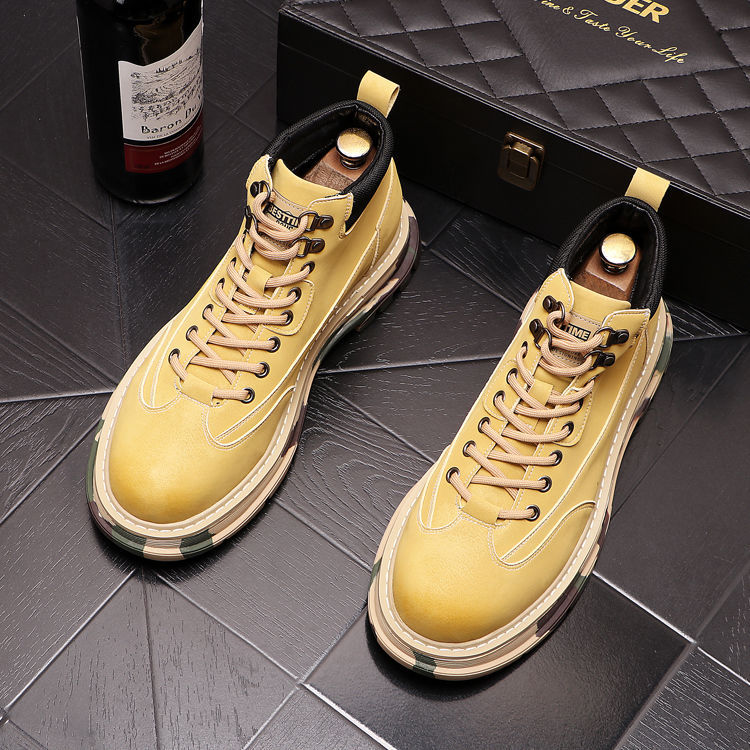 Martin Boots Men S High Top British Style Ins Mid Top Short Boots Tooling Boots Autumn And Winter Men S Shoes Increase Casual Desert Boots_voghion.com