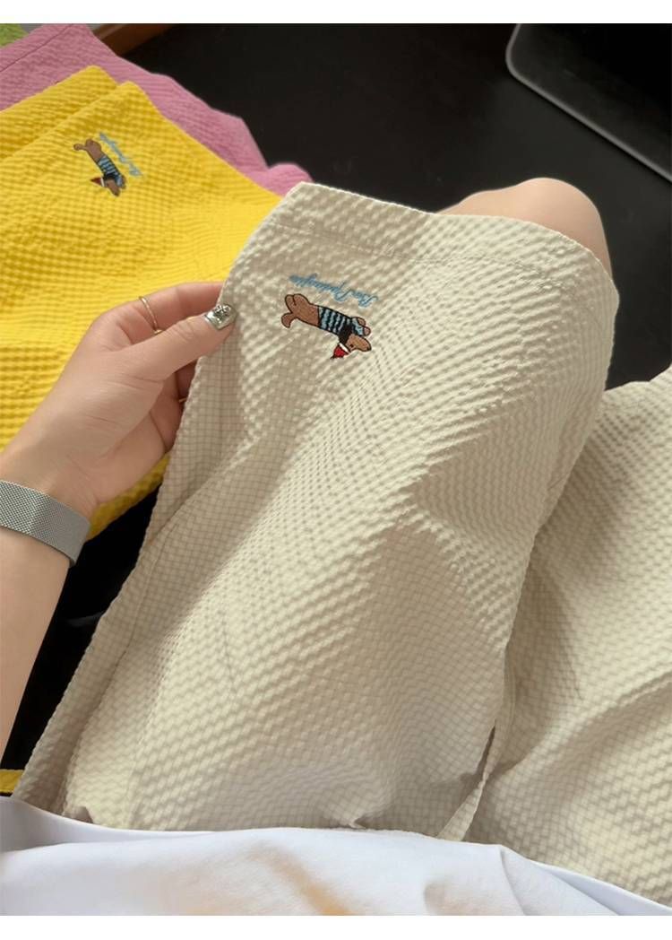 Vêtements pour hommes, shorts à séchage rapide, pantalons de plage en seersucker tendance d'été pour hommes, shorts décontractés, pantalons amples de grande taille_voghion.com