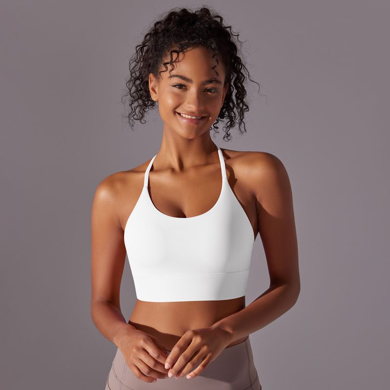 New Style Brushed Double-Sided Nylon Solid Color Cross-Back Bra For Running, Fitness, Yoga, And Women's Sports Underwear_voghion.com