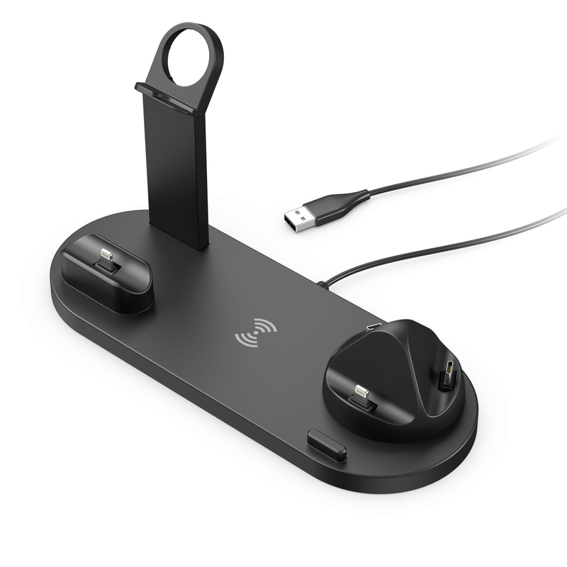 Base quádrupla de 15 W adequada para carregamento sem fio do iPhone iwatch_voghion.com