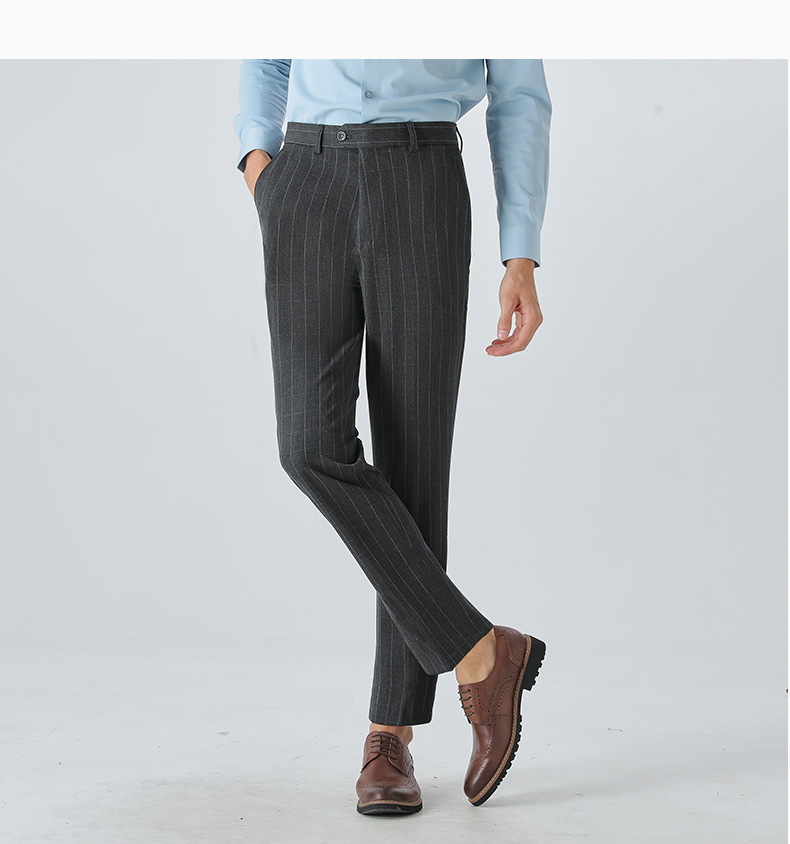 Men's Slim Fit Suit Set With Stripes - Formal Business Blazer & Pants For Wedding, Office & Special Occasions (Black, Gray, 7XL Sizes Available)_voghion.com