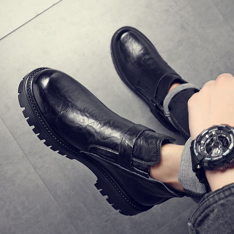 Martin Boots Herren Wind Fleece Herren Medium Help Chelsea Bullock Side Zipper Casual Boots_voghion.com