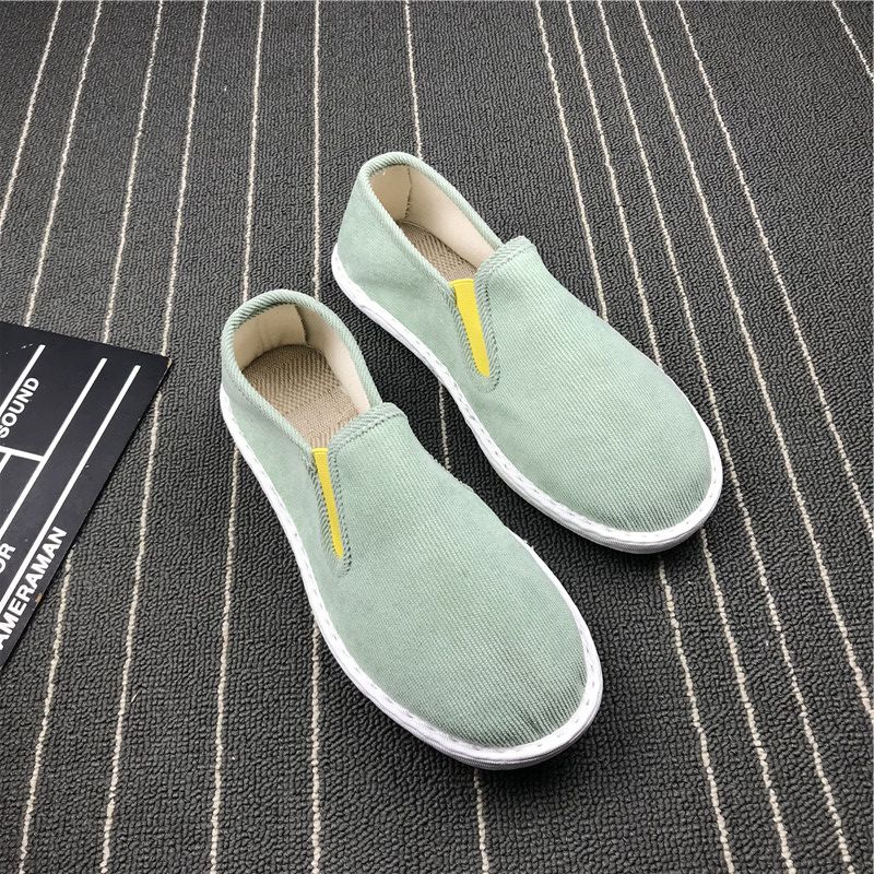 Ademende gele stoffen schoenen, casual instappers voor koppels_voghion.com