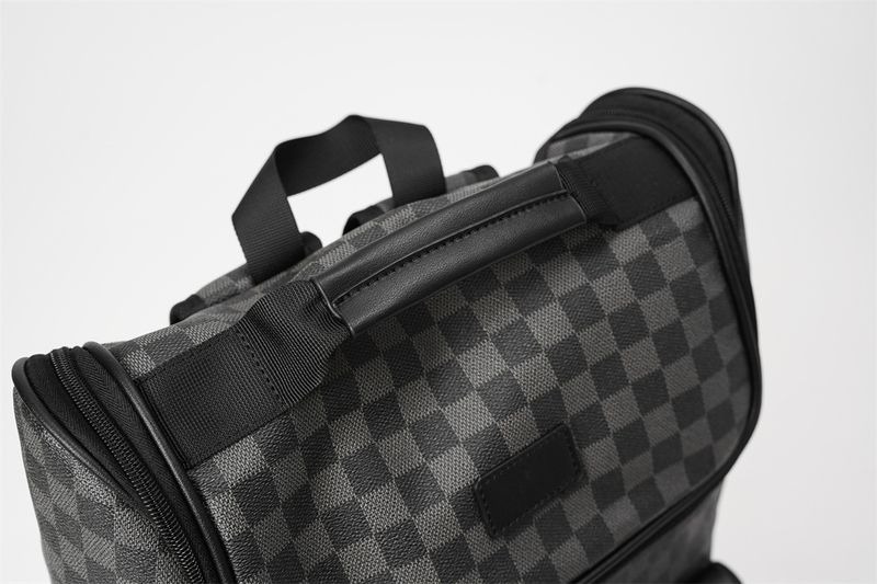 Men's trendy brand minimalist plaid university book computer backpack new model_voghion.com