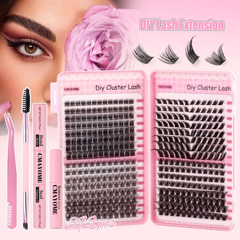 Nouveaux faux cils individuels mixtes 392, naturels, denses, à poser soi-même, segmentés, courbure C_voghion.com