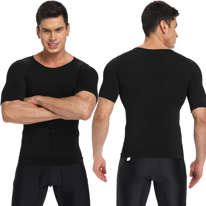 Shaper-compressieshirts voor heren Taille verminderen ondergoed Bodyshaper COMFREE Tummy Control Fiess bodysuit tanktops_voghion.com