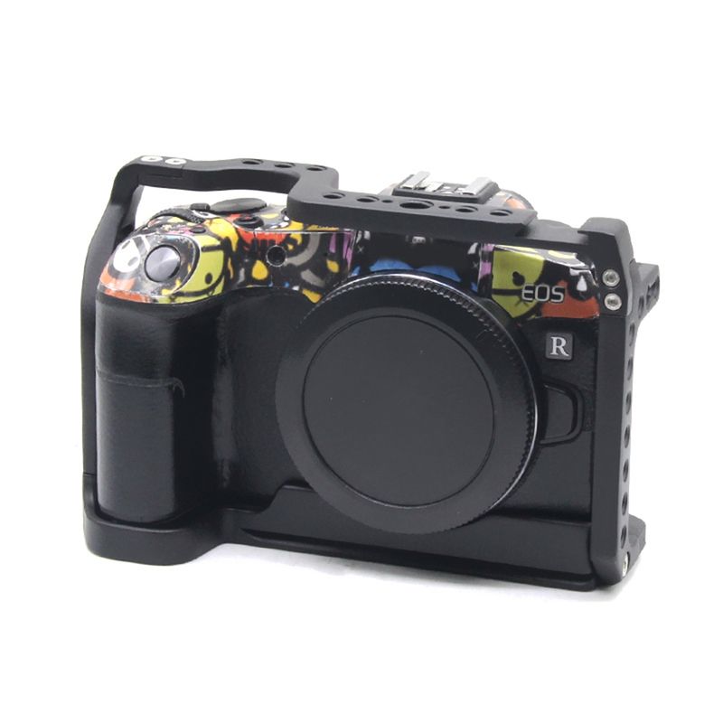 Gabbia per fotocamera DSLR Canon EOS RP con fori filettati da 1/4 per attacco luce di riempimento microfono Magic Arm_voghion.com
