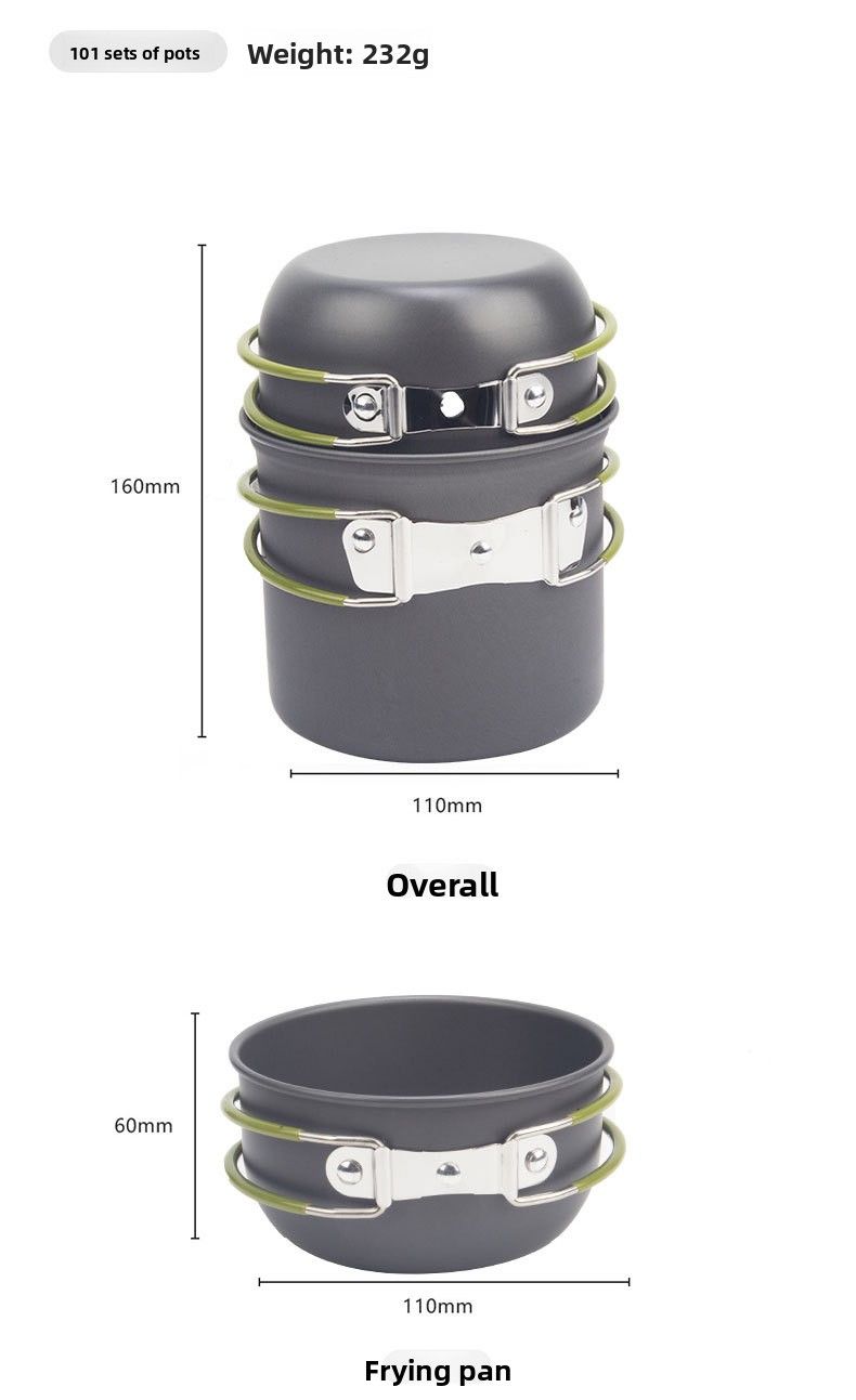 Outdoor For 1-2 People Portable Camping DS-101 Simple And Quick 2-Piece Cookware Set_voghion.com