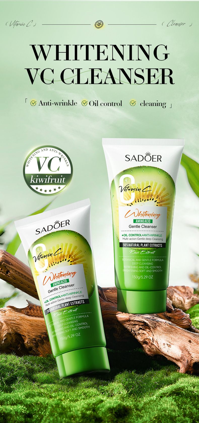 SADOER VC Brightening Cleansing Milk Series | 4-layer Fruit Extract Energy · Deep Cleansing · Universal (kiwi Fruit/citrus/grapefruit/lemon Optional)_voghion.com