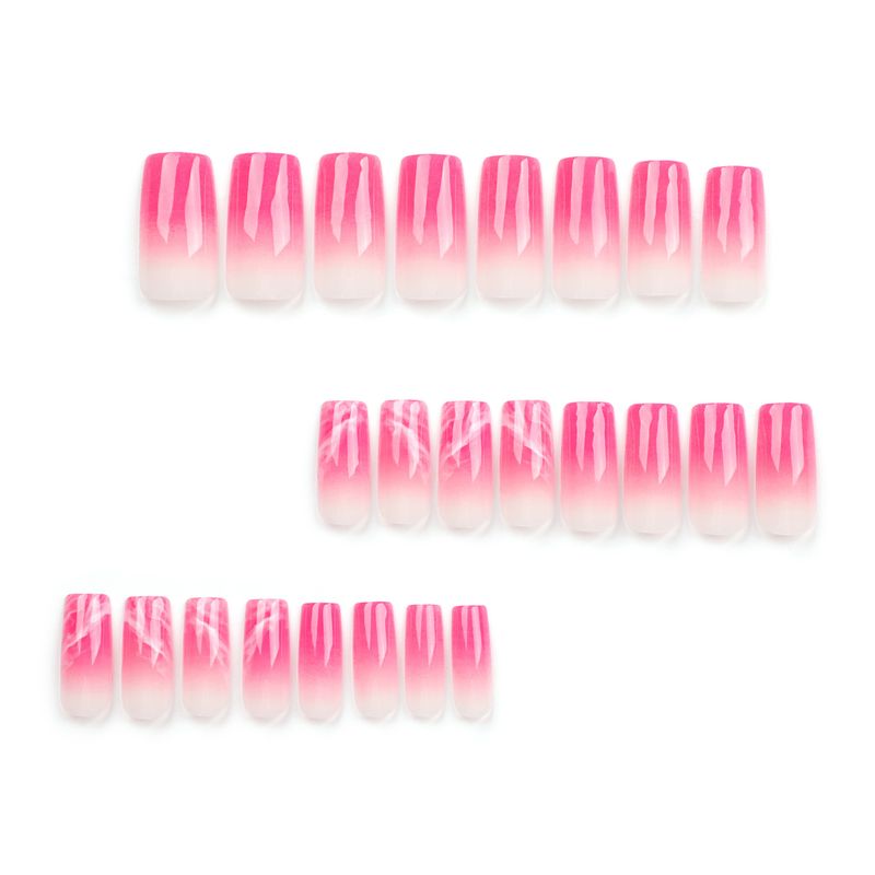 Tragbare Aufkleber mit rosa Farbverlauf und künstlichen Nagelclips_voghion.com
