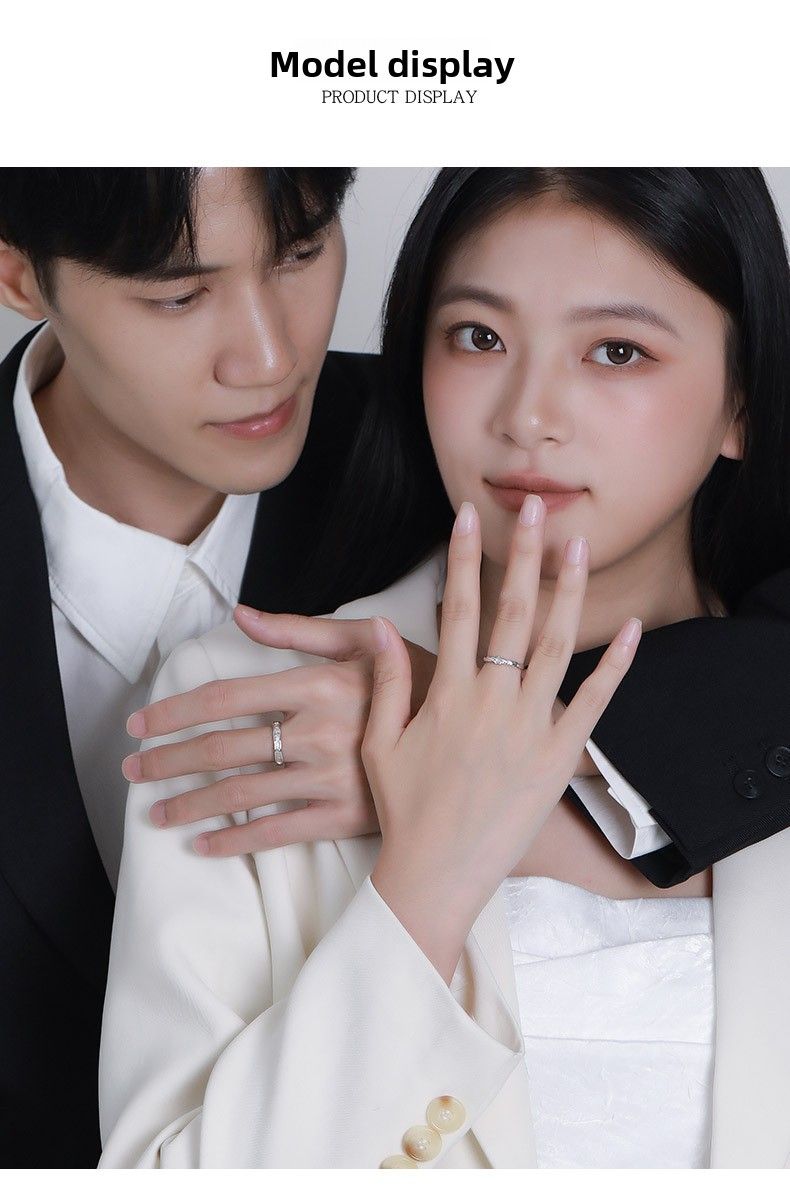 S925 Sterling Silber Nordstern-Paarringe für Damen und Herren, hochwertiger Luxus-Schmuck: Verstellbare offene Ringe_voghion.com