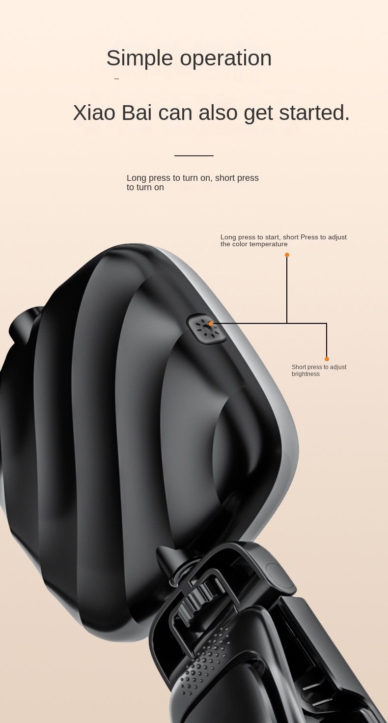 Portable Live Streaming Light - 360° Rotatable, Three-Color Tinting, Nine Brightness Levels, Rechargeable, Suitable for Photography and Short Videos_voghion.com